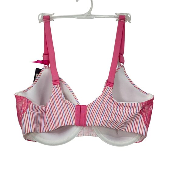 Maidenform Extra Coverage T-Shirt Bra SZ 38D Pink White Striped Everyday Comfort - Picture 4 of 9